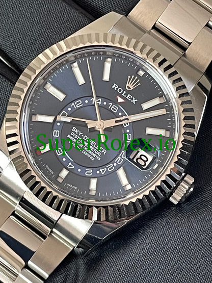 Sky-Dweller White Rolesor Ref.326934 - Blue Dial