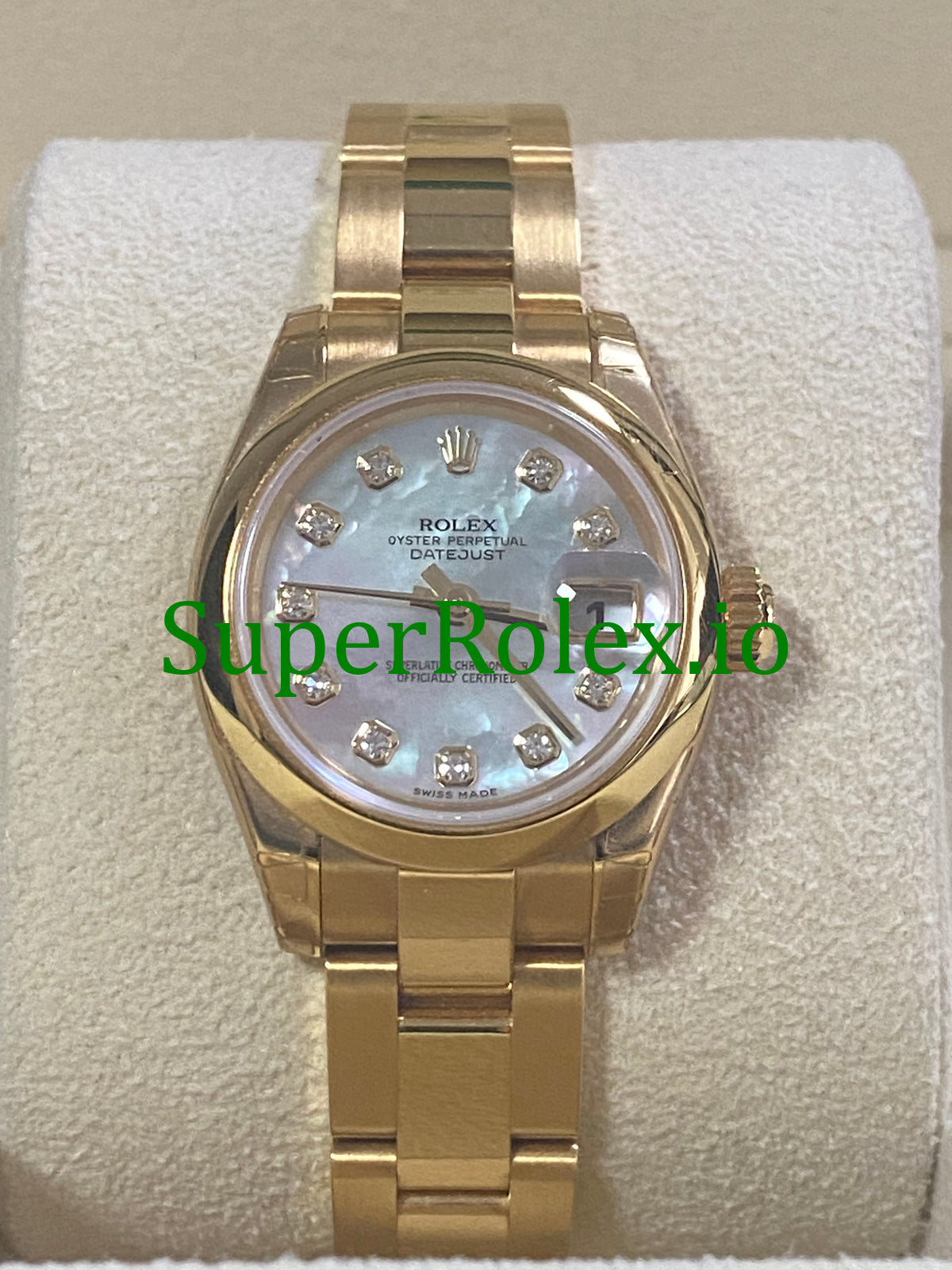 Lady-Datejust 26 Yellow Gold Mother of Pearl Diamond Dial Ref.179168