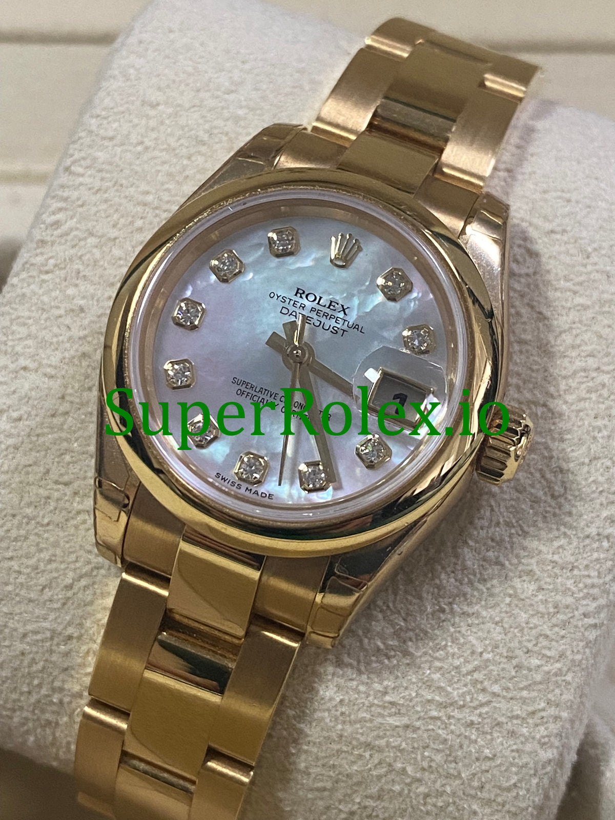 Lady-Datejust 26 Yellow Gold Mother of Pearl Diamond Dial Ref.179168