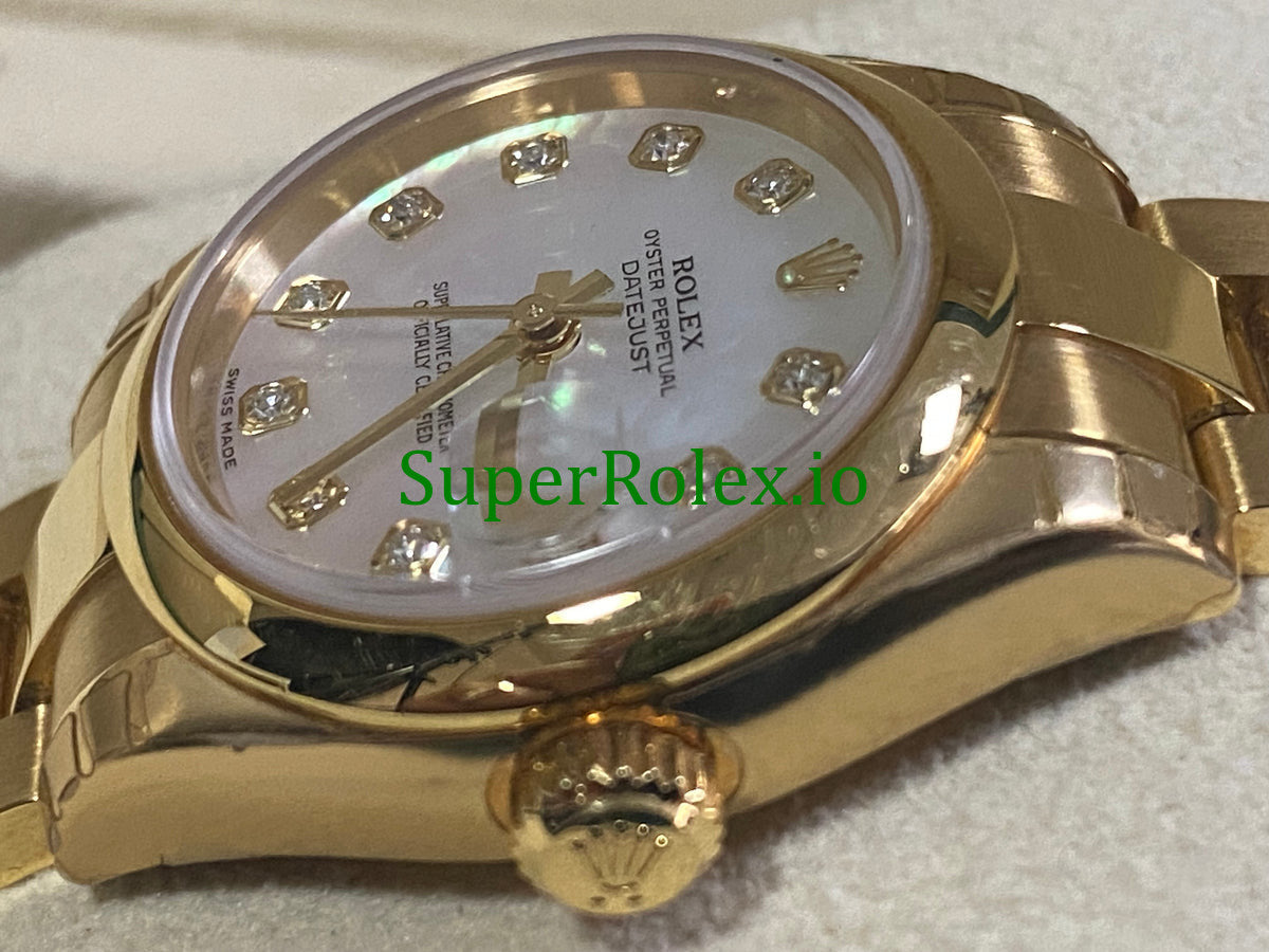 Lady-Datejust 26 Yellow Gold Mother of Pearl Diamond Dial Ref.179168