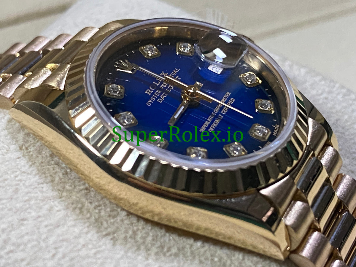 Lady-Datejust 26MM Yellow Gold Blue Vignette Diamond Dial Ref.69178