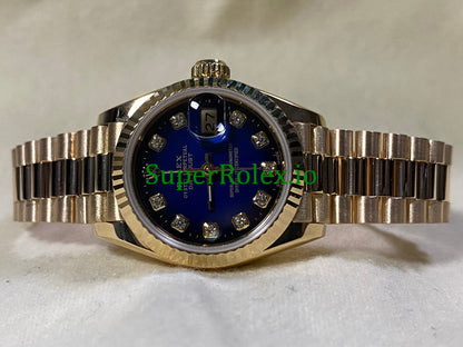 Lady-Datejust 26MM Yellow Gold Blue Vignette Diamond Dial Ref.69178