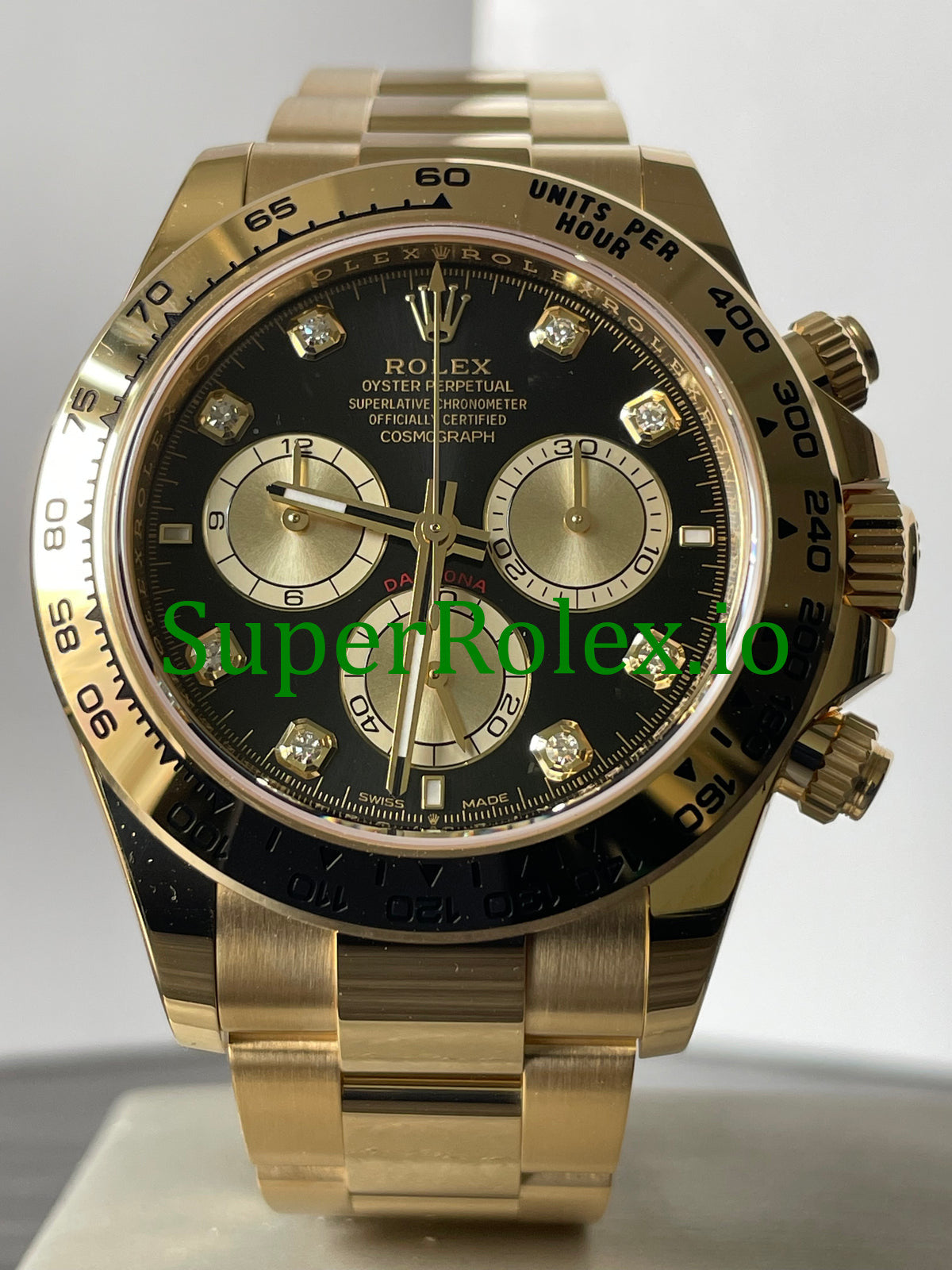 Cosmograph Daytona 40 Yellow Gold Black Diamond Dial Ref.126508