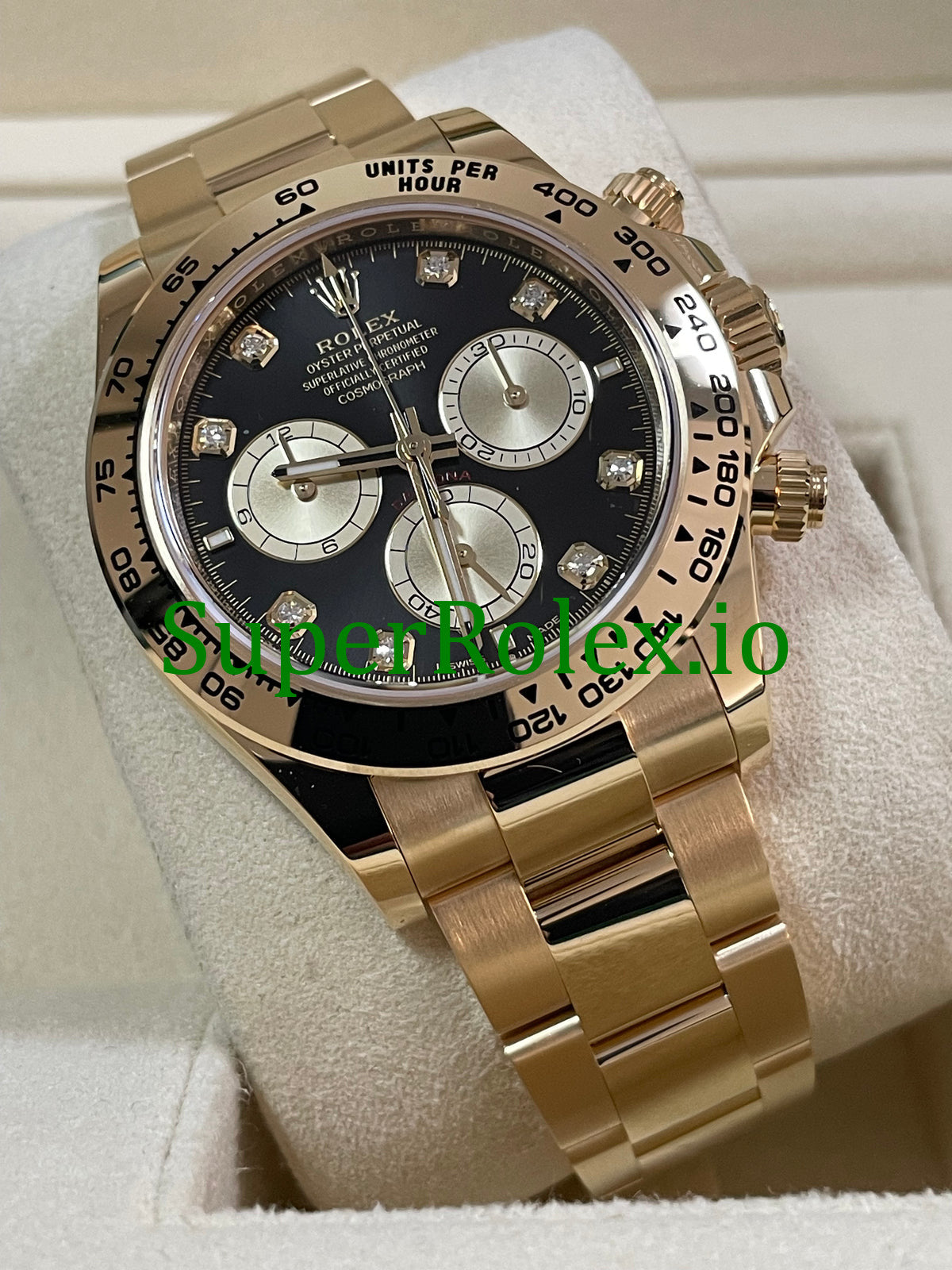 Cosmograph Daytona 40 Yellow Gold Black Diamond Dial Ref.126508