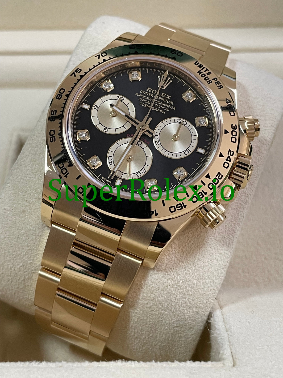 Cosmograph Daytona 40 Yellow Gold Black Diamond Dial Ref.126508