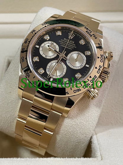 Cosmograph Daytona 40 Yellow Gold Black Diamond Dial Ref.126508