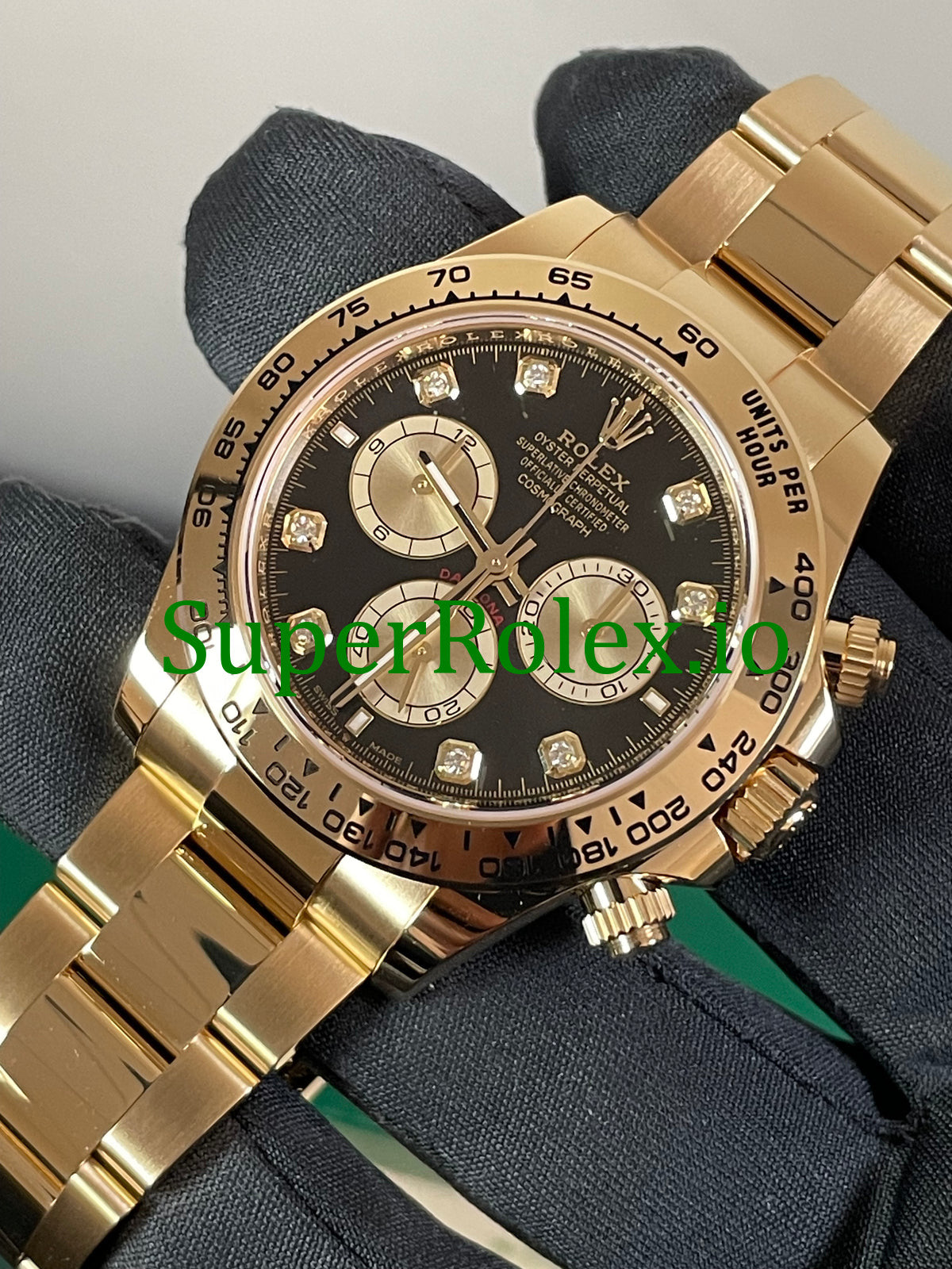 Cosmograph Daytona 40 Yellow Gold Black Diamond Dial Ref.126508
