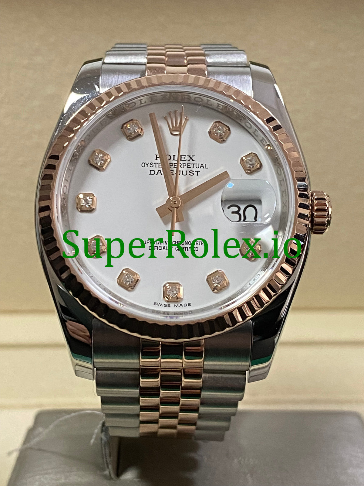 Datejust 36 Everose Gold White Diamond Dial Ref.116231