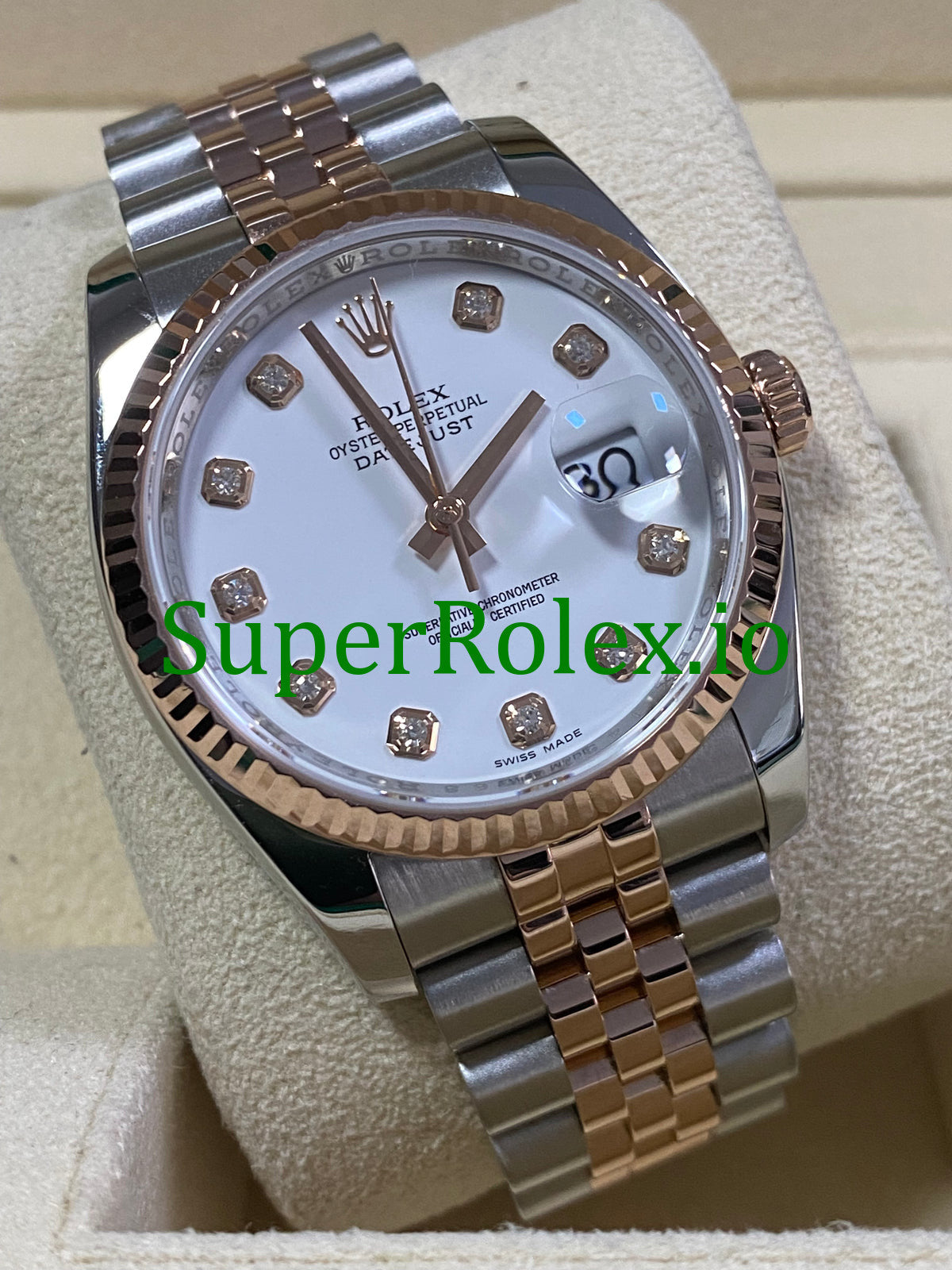 Datejust 36 Everose Gold White Diamond Dial Ref.116231