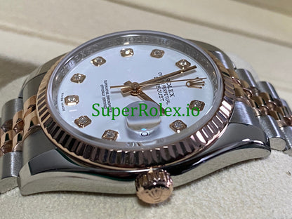 Datejust 36 Everose Gold White Diamond Dial Ref.116231