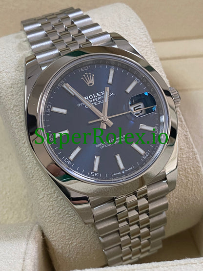 Datejust 41 Steel Blue Index Dial Ref.126300