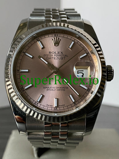 Datejust 36 Steel Pink Index Dial Ref.116234