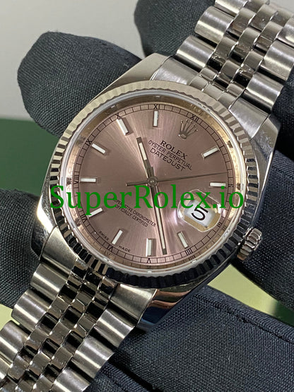 Datejust 36 Steel Pink Index Dial Ref.116234