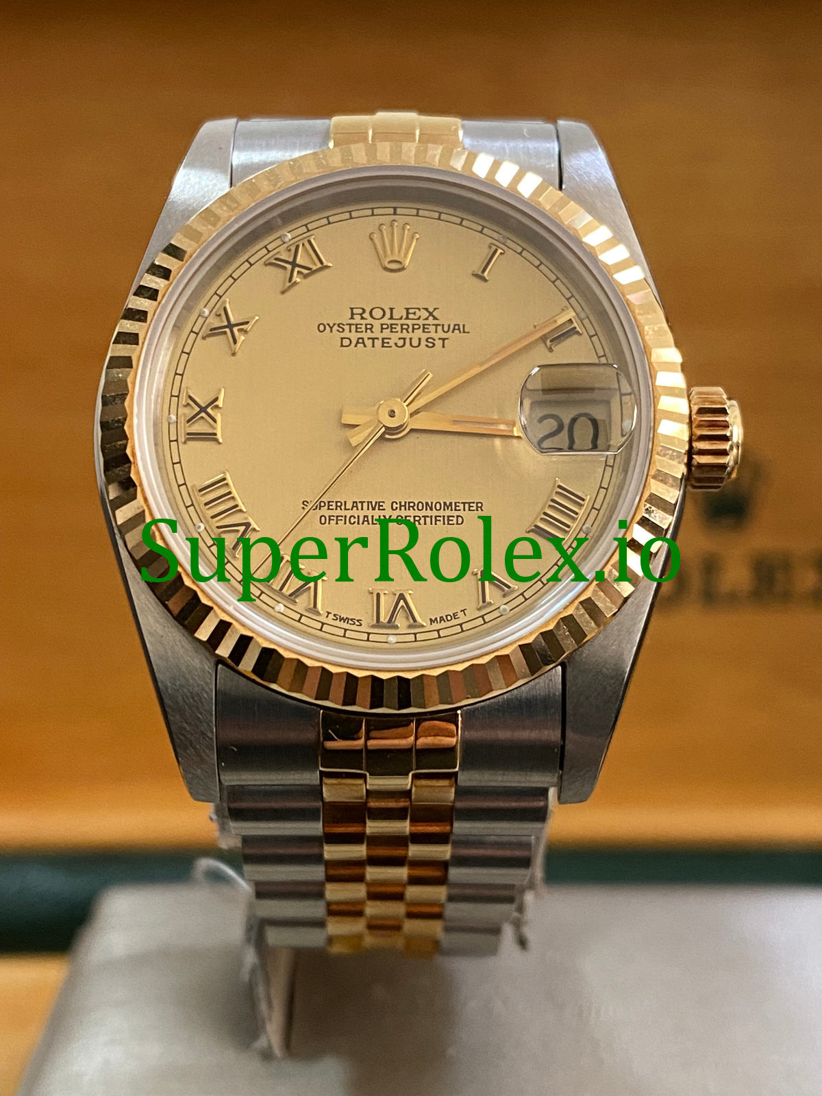 Datejust 31 Yellow Gold Champagne Roman Dial Ref.68273