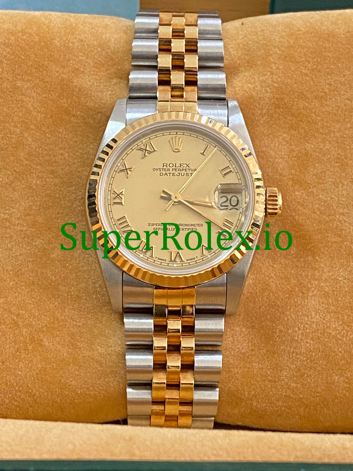 Datejust 31 Yellow Gold Champagne Roman Dial Ref.68273