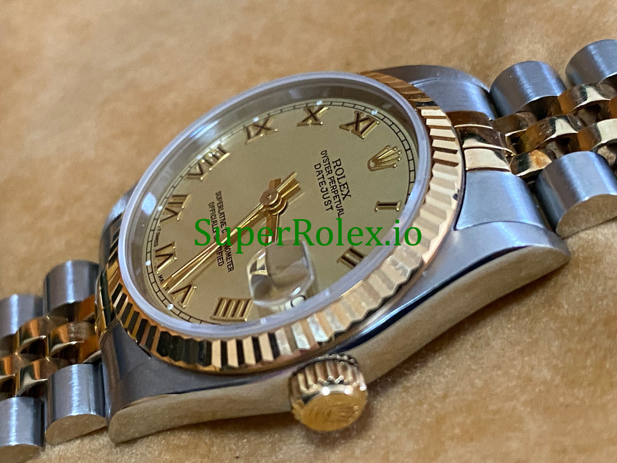 Datejust 31 Yellow Gold Champagne Roman Dial Ref.68273