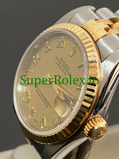 Datejust 31 Yellow Gold Champagne Roman Dial Ref.68273