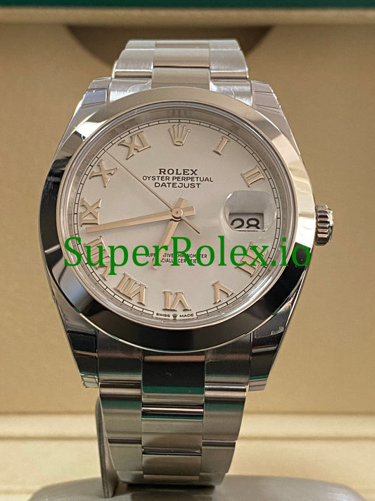 Datejust 41 Steel White Roman Dial Ref.126300