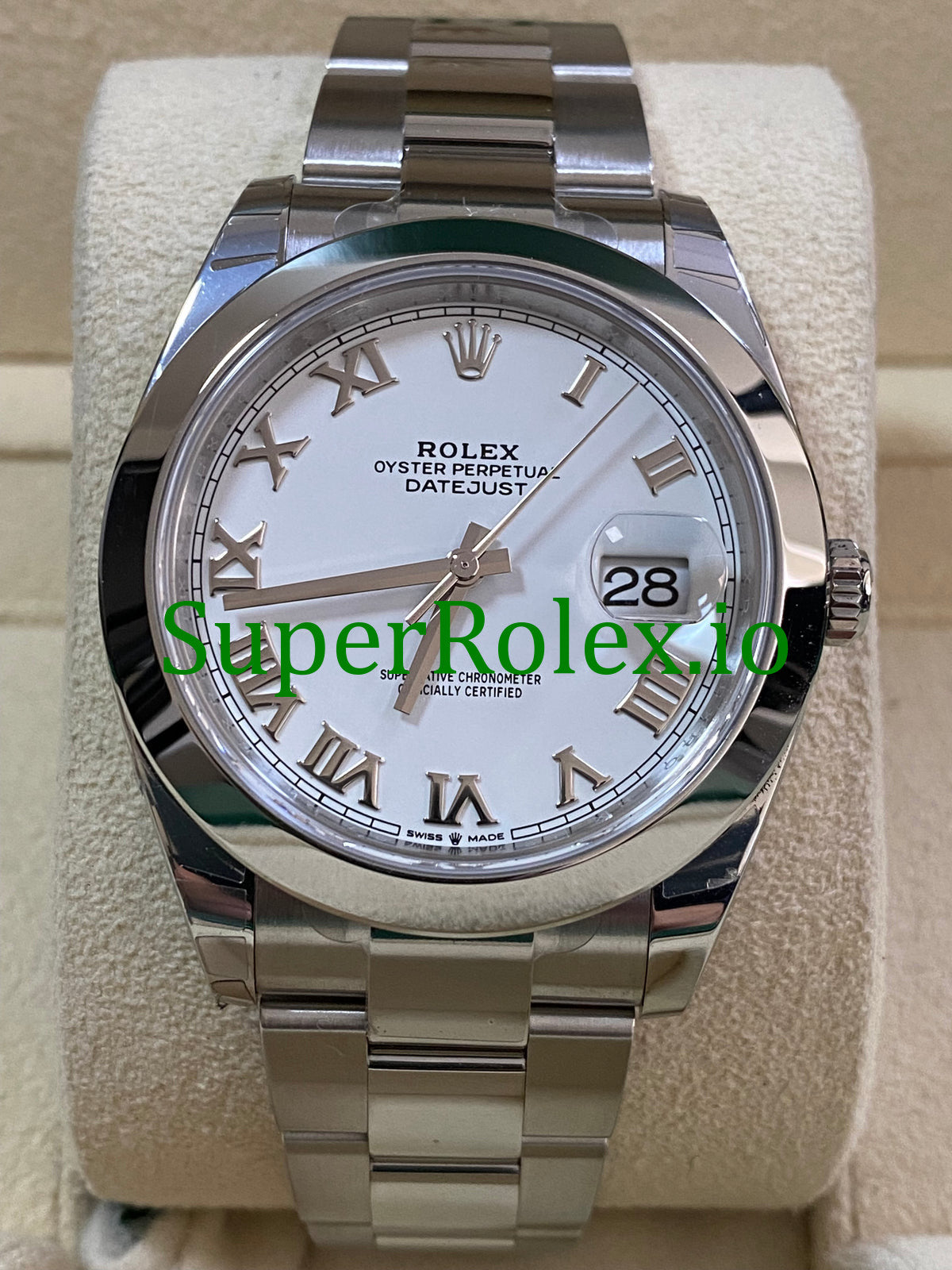 Datejust 41 Steel White Roman Dial Ref.126300