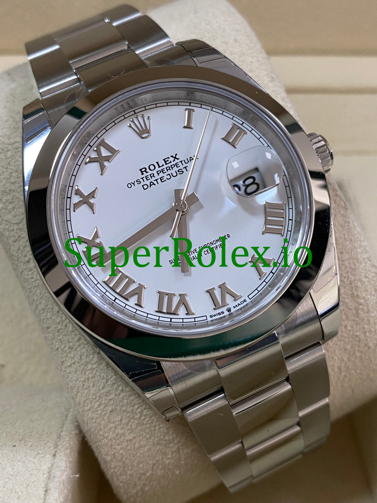 Datejust 41 Steel White Roman Dial Ref.126300