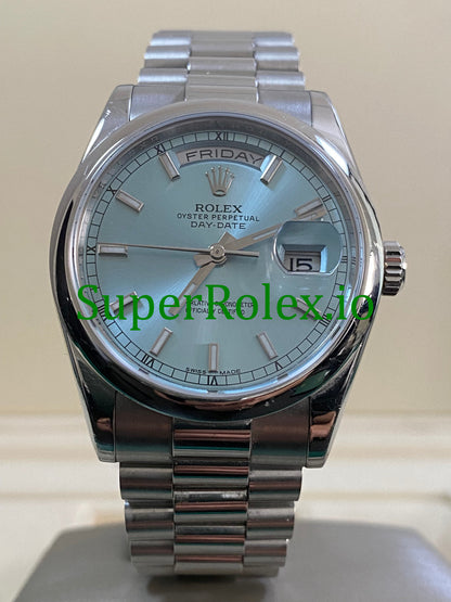Platinum Day-Date 36 Ice Blue Dial Ref.118206