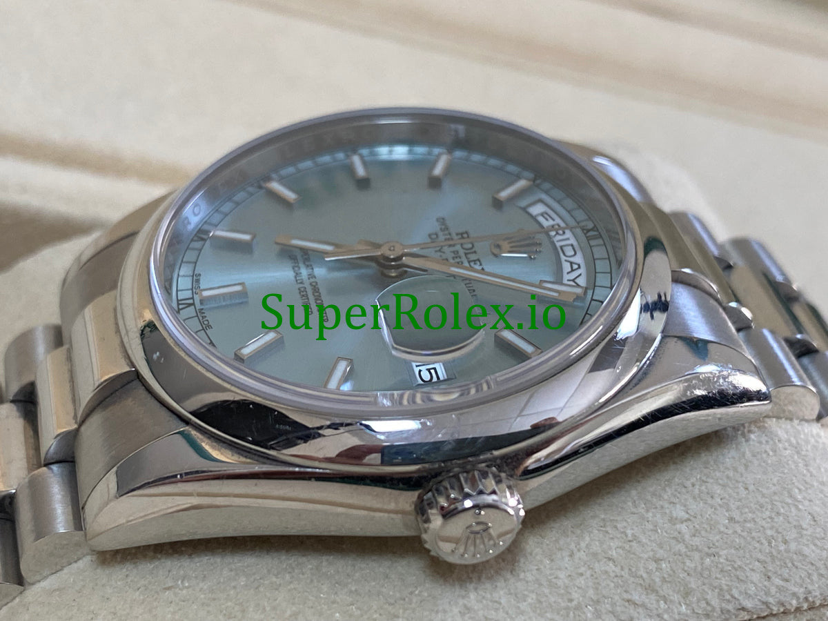 Platinum Day-Date 36 Ice Blue Dial Ref.118206