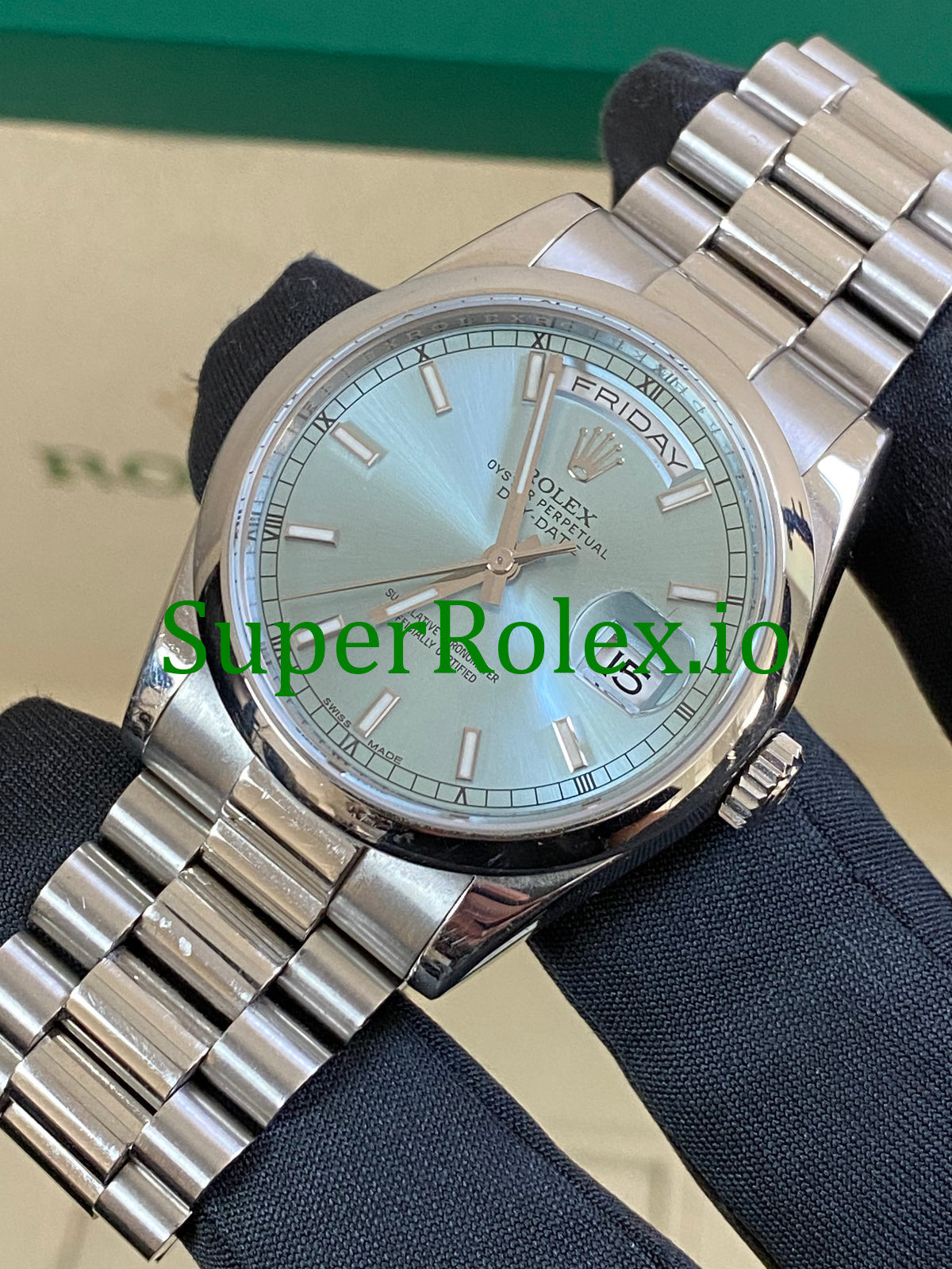 Platinum Day-Date 36 Ice Blue Dial Ref.118206