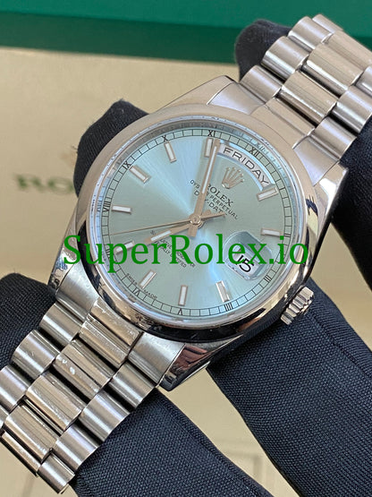 Platinum Day-Date 36 Ice Blue Dial Ref.118206