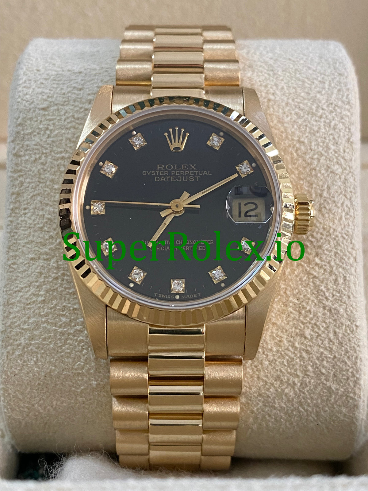 Datejust 31 Yellow Gold Black Diamond Dial Ref.68278