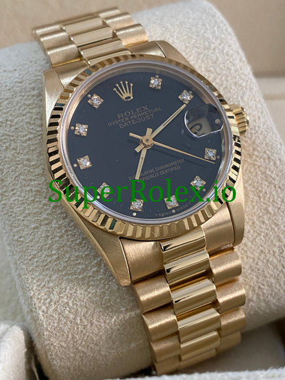Datejust 31 Yellow Gold Black Diamond Dial Ref.68278