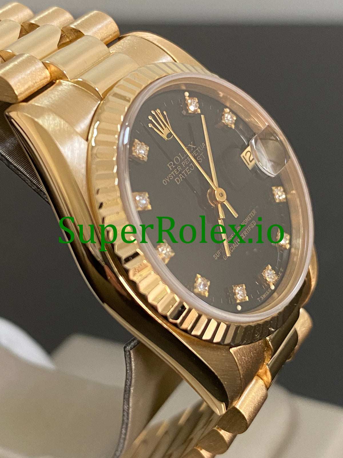 Datejust 31 Yellow Gold Black Diamond Dial Ref.68278