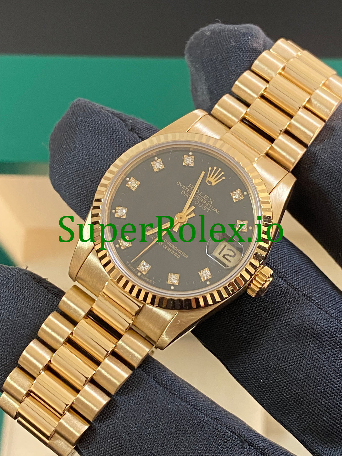 Datejust 31 Yellow Gold Black Diamond Dial Ref.68278