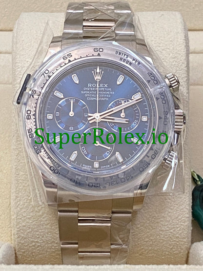 Cosmograph Daytona 40 White Gold Blue Index Dial Ref.116509