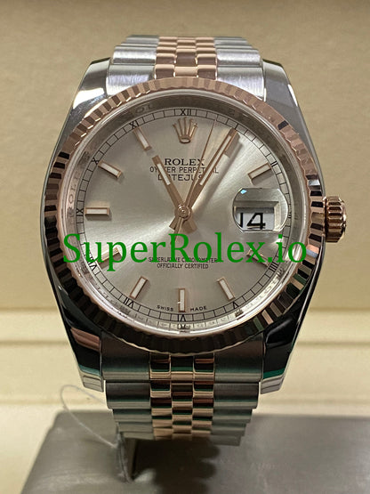 Datejust 36 Steel and Everose Gold Sundust Dial Ref.116231