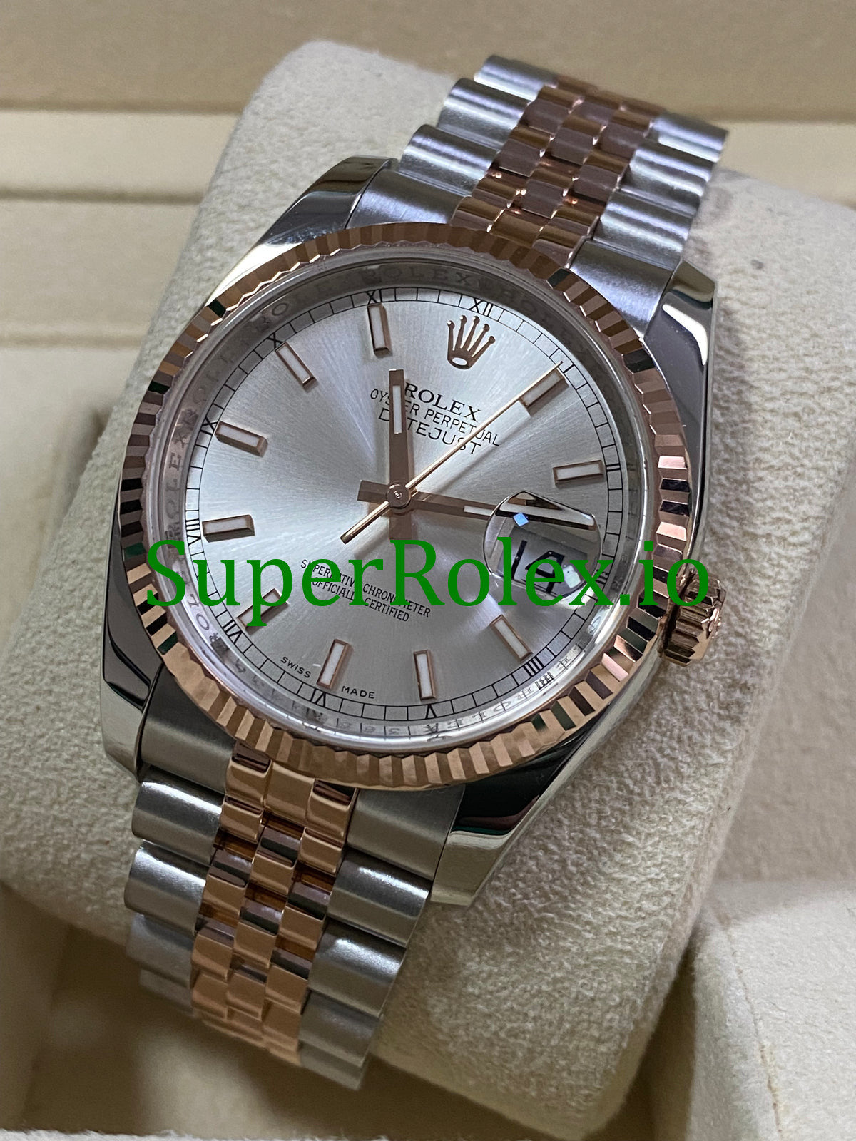 Datejust 36 Steel and Everose Gold Sundust Dial Ref.116231