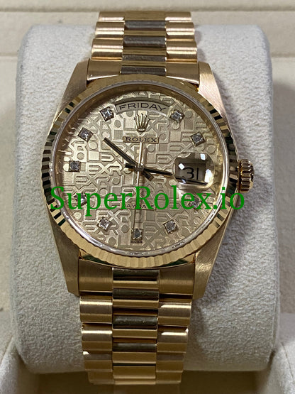 Day-Date 36MM Yellow Gold Diamond Dial Ref.18238