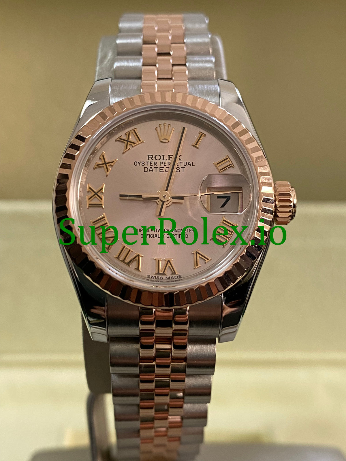Lady-Datejust 26 Everose Gold and Steel Pink Roman Dial Ref.179171
