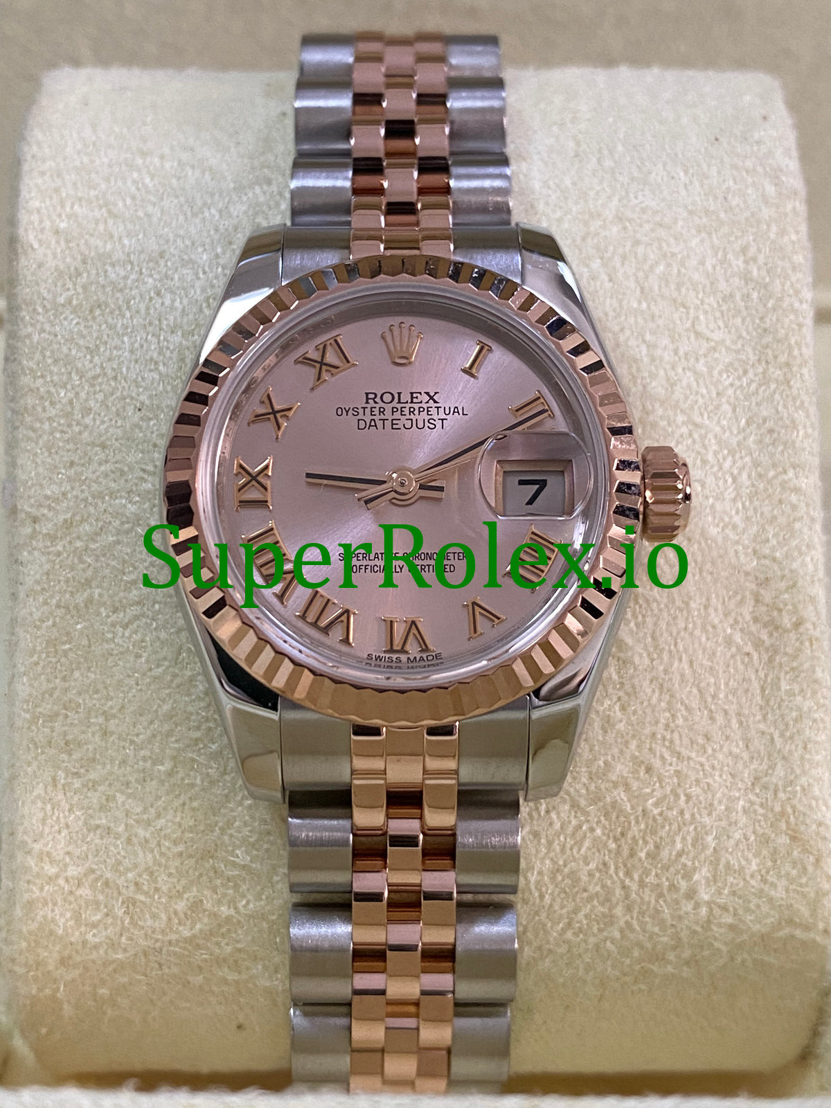 Lady-Datejust 26 Everose Gold and Steel Pink Roman Dial Ref.179171