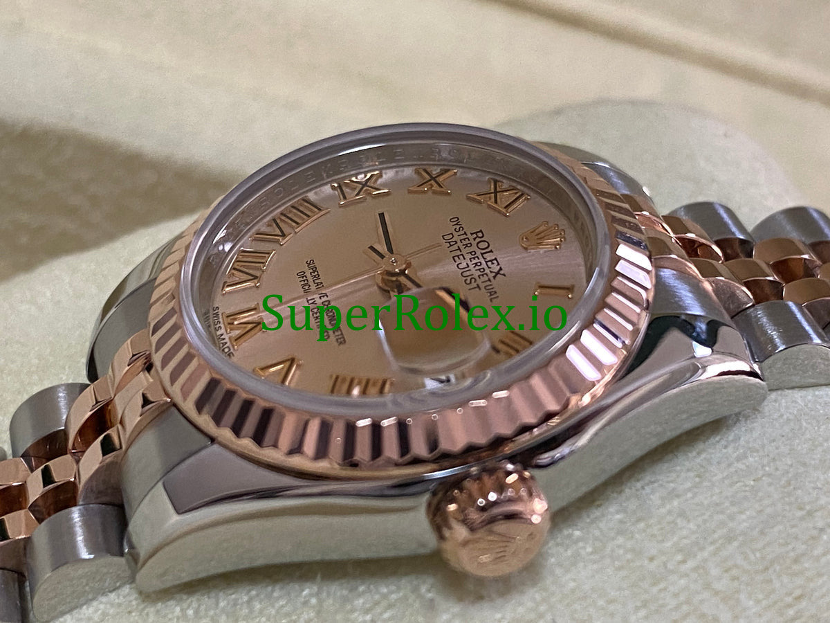 Lady-Datejust 26 Everose Gold and Steel Pink Roman Dial Ref.179171