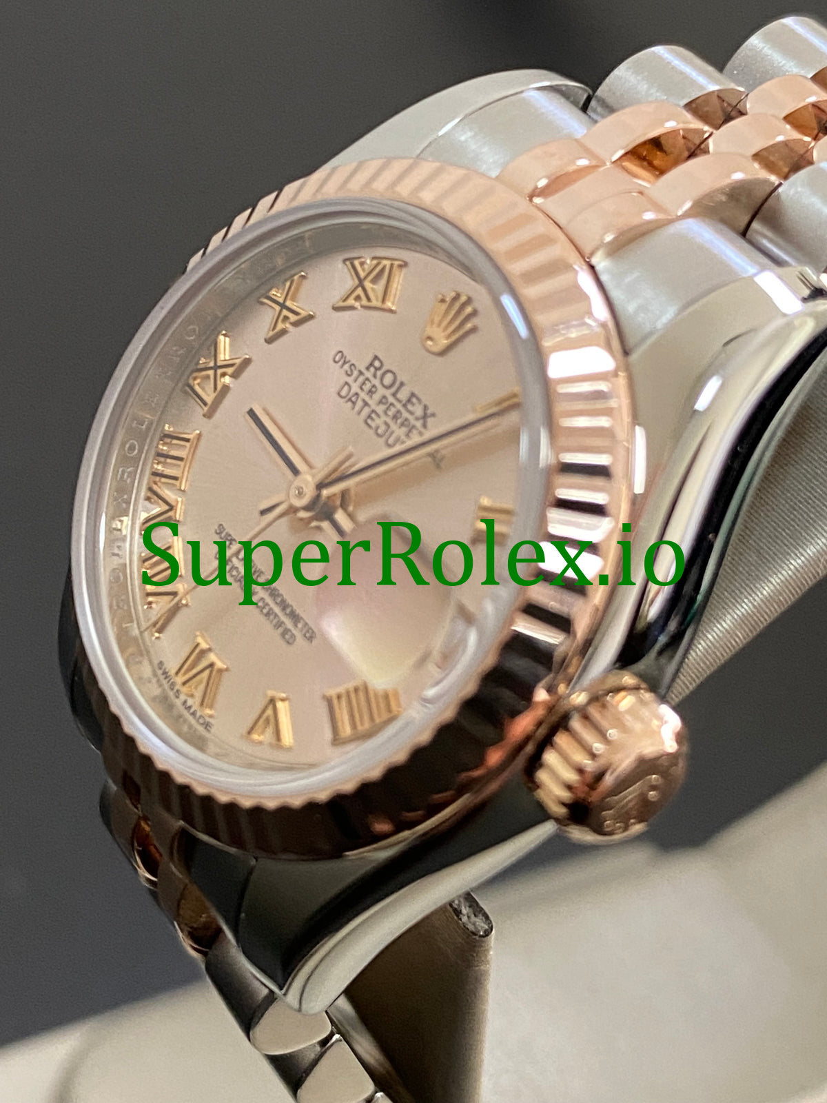 Lady-Datejust 26 Everose Gold and Steel Pink Roman Dial Ref.179171