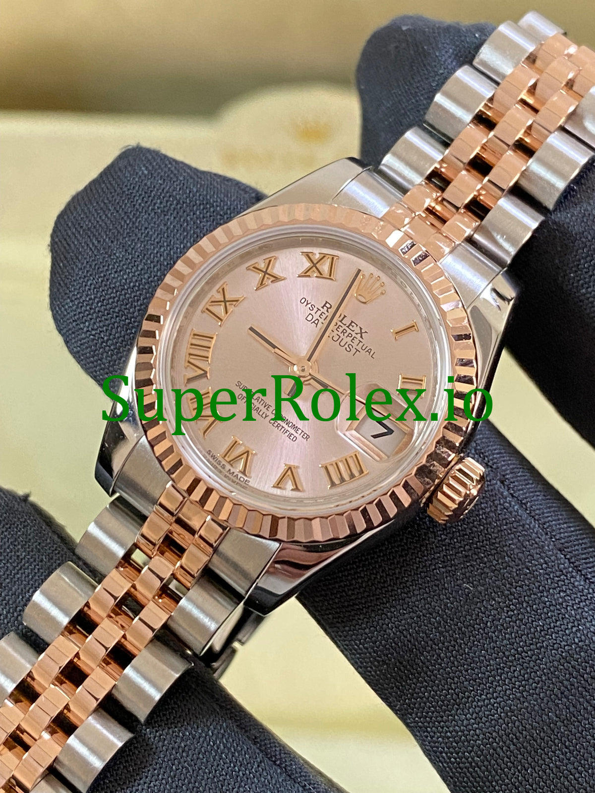Lady-Datejust 26 Everose Gold and Steel Pink Roman Dial Ref.179171
