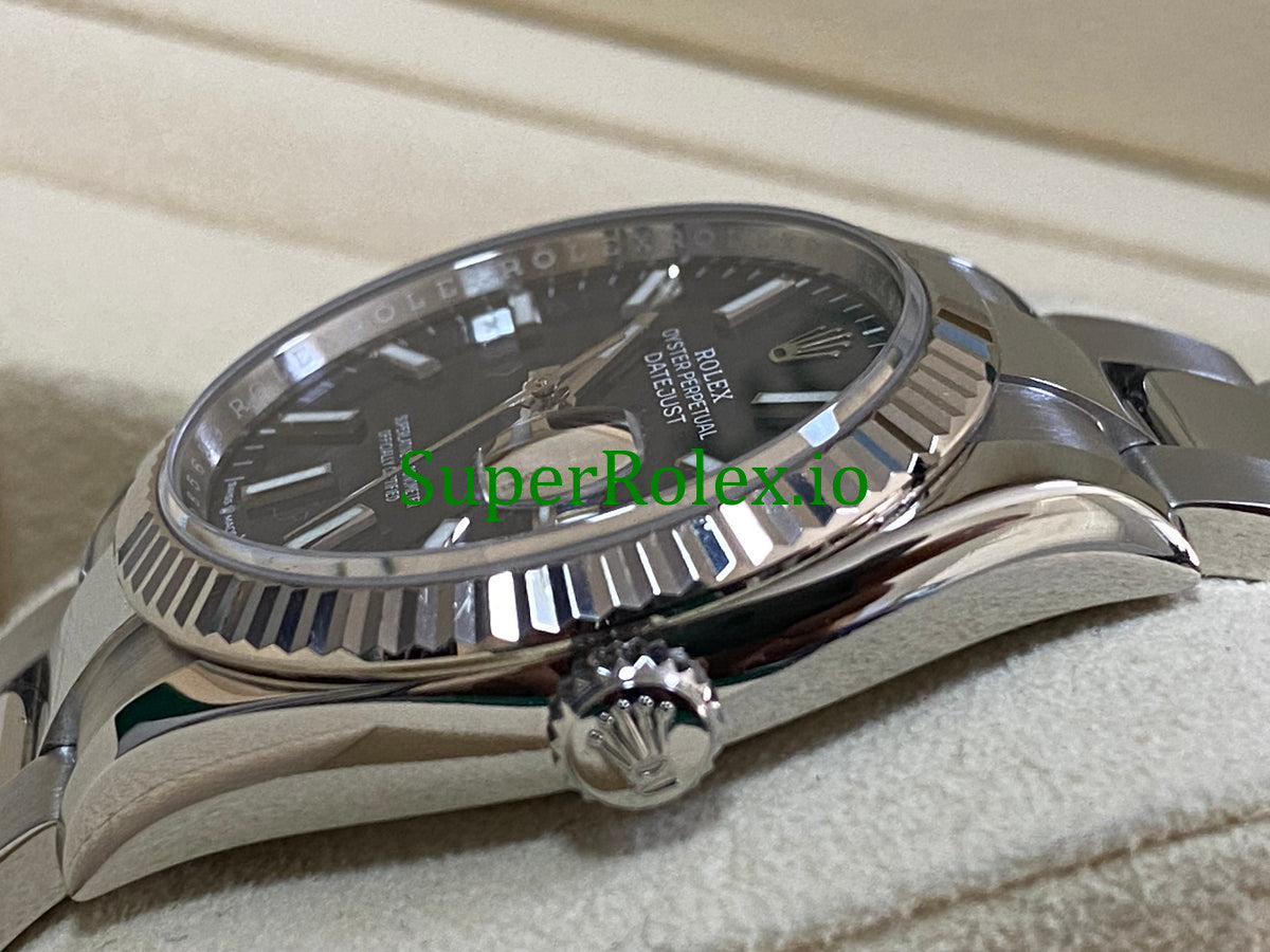 Datejust 36 Stainless Steel Bright Blue Fluted-Motif Dial Ref.126234