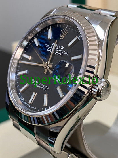 Datejust 36 Stainless Steel Bright Blue Fluted-Motif Dial Ref.126234