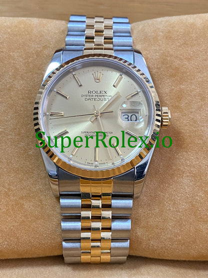 Datejust 36 Yellow Gold Champagne Index Dial Ref.16233