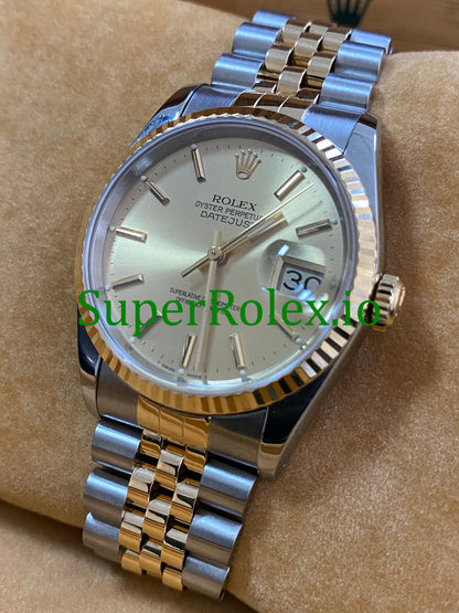 Datejust 36 Yellow Gold Champagne Index Dial Ref.16233