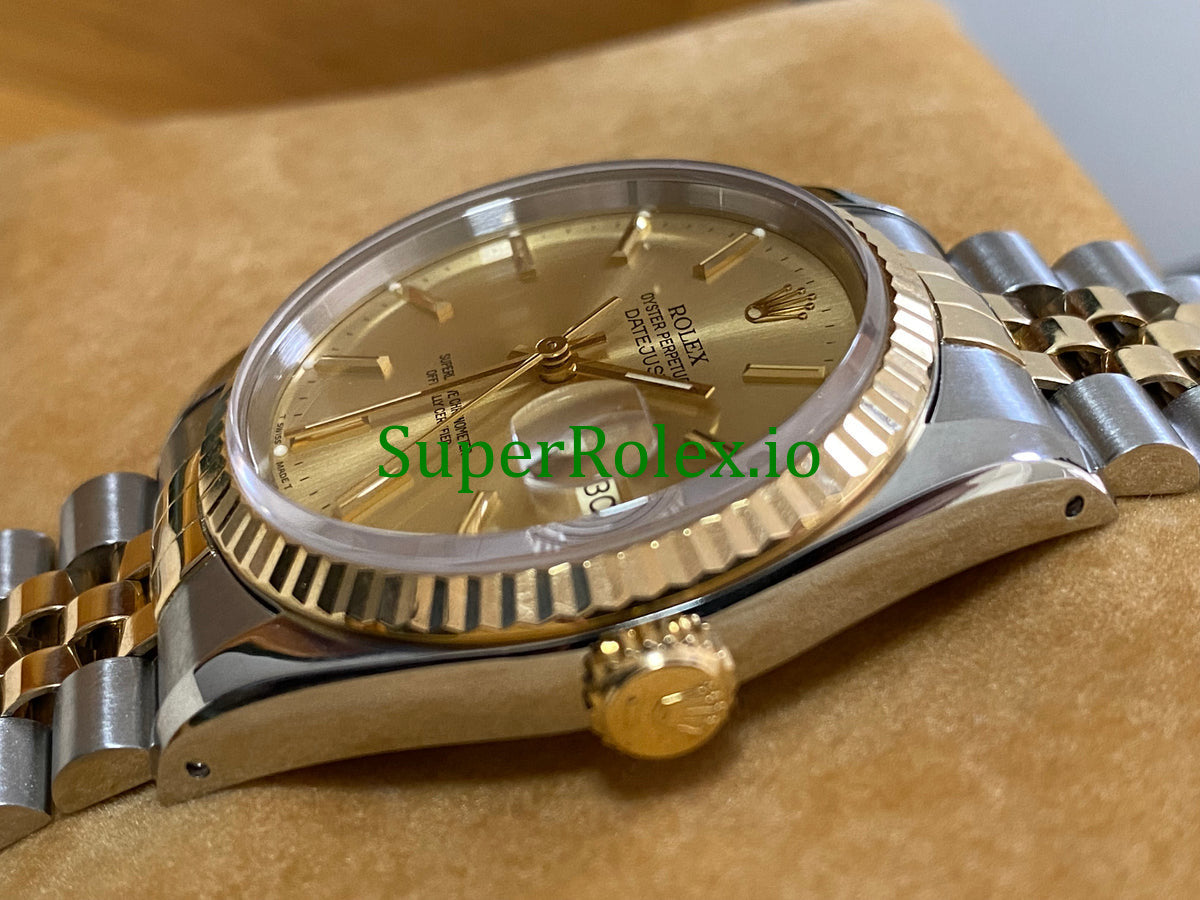 Datejust 36 Yellow Gold Champagne Index Dial Ref.16233